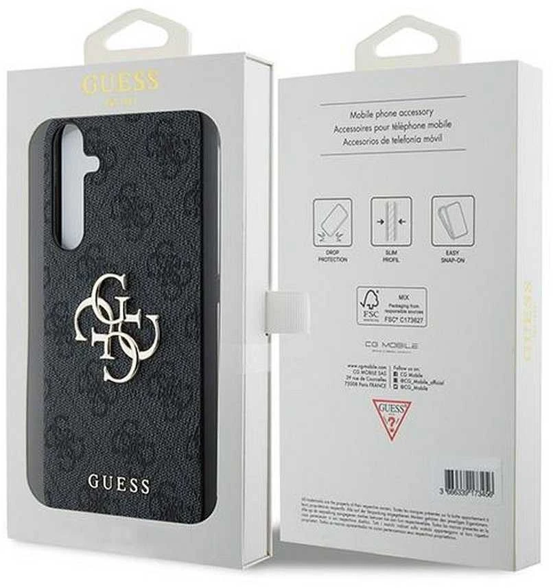 Guess GUHCSA354GMGGR A35 A356 juodos spalvos kietas dėklas 4G Big Metal Logo