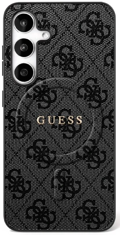 Guess 4G Ring Classic Logo MagSafe dėklas skirtas Samsung Galaxy S25 FE juodos spalvos