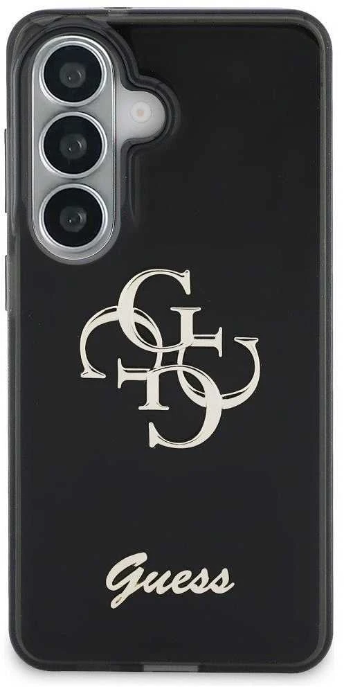 Guess IML 4G Script Metal Logo dėklas skirtas Samsung Galaxy 26 juodos spalvos