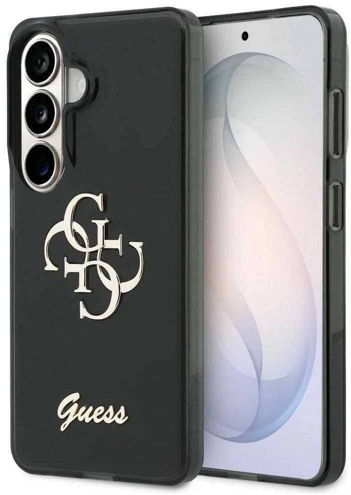Guess IML 4G Script Metal Logo dėklas skirtas Samsung Galaxy 26 juodos spalvos