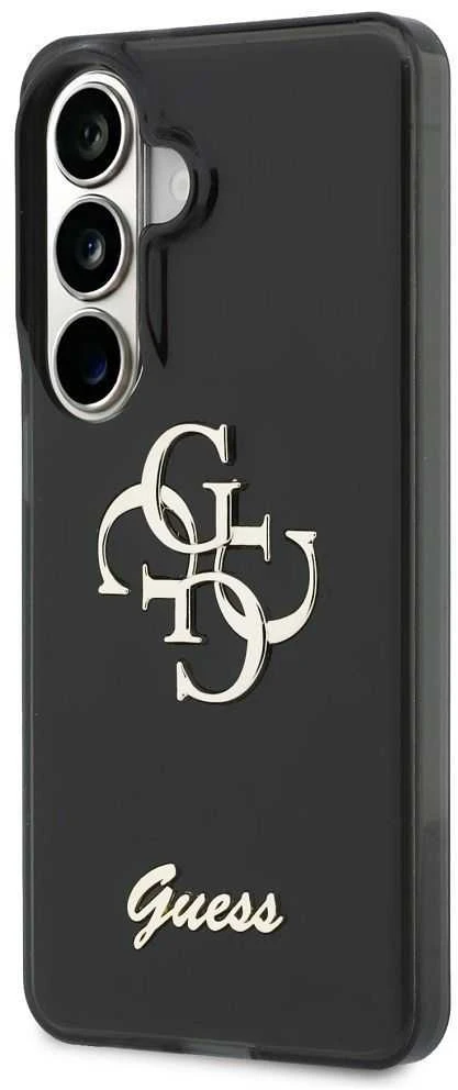 Guess IML 4G Script Metal Logo dėklas skirtas Samsung Galaxy 26 juodos spalvos