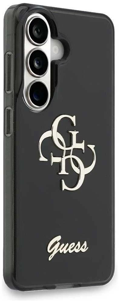 Guess IML 4G Script Metal Logo dėklas skirtas Samsung Galaxy 26 juodos spalvos