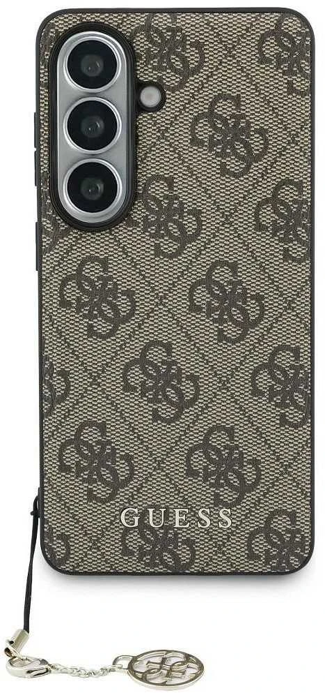 Dėklas Guess 4G Classic Logo Charm MagSafe Samsung Galaxy S26 rudos spalvos