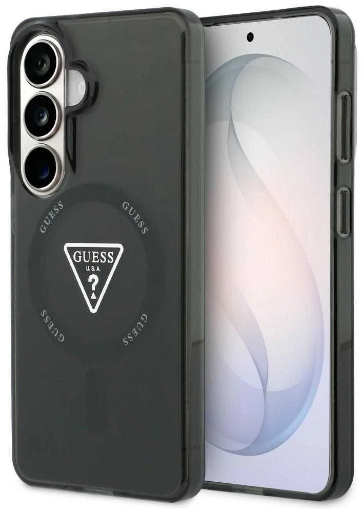Dėklas Guess IML Gradient Triangle MagSafe Samsung Galaxy S26 juodos spalvos
