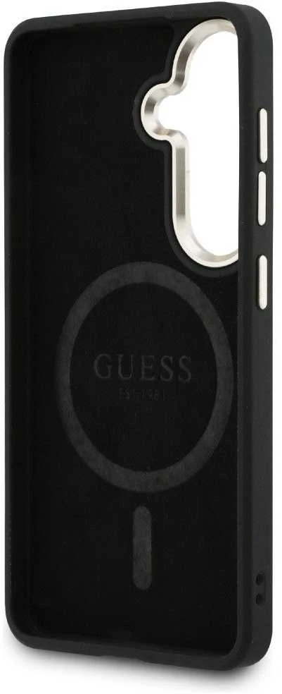 Guess PU Leather 4G Gold Frame Magnetic dėklas skirtas Samsung Galaxy S26 juodos spalvos