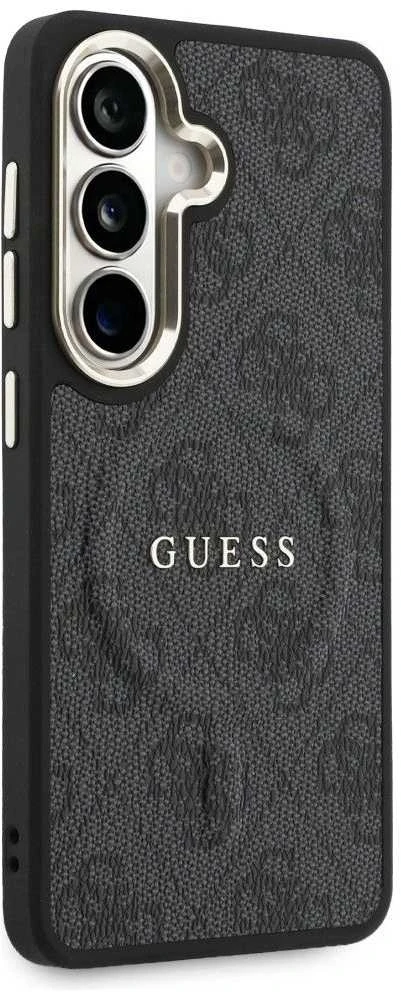 Guess PU Leather 4G Gold Frame Magnetic dėklas skirtas Samsung Galaxy S26 juodos spalvos