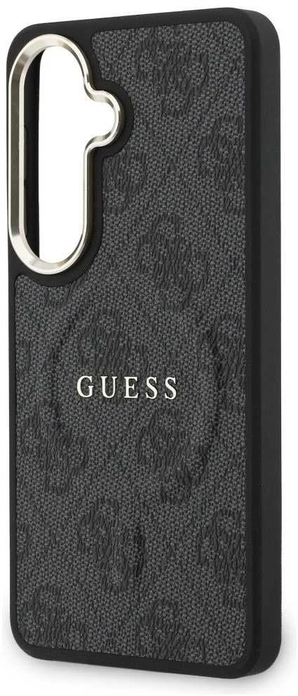 Guess PU Leather 4G Gold Frame Magnetic dėklas skirtas Samsung Galaxy S26 juodos spalvos