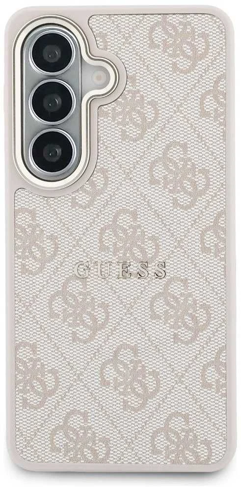 Guess PU Leather 4G Gold Frame Magnetic dėklas skirtas Samsung Galaxy S26 rožinės spalvos