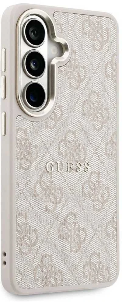 Guess PU Leather 4G Gold Frame Magnetic dėklas skirtas Samsung Galaxy S26 rožinės spalvos