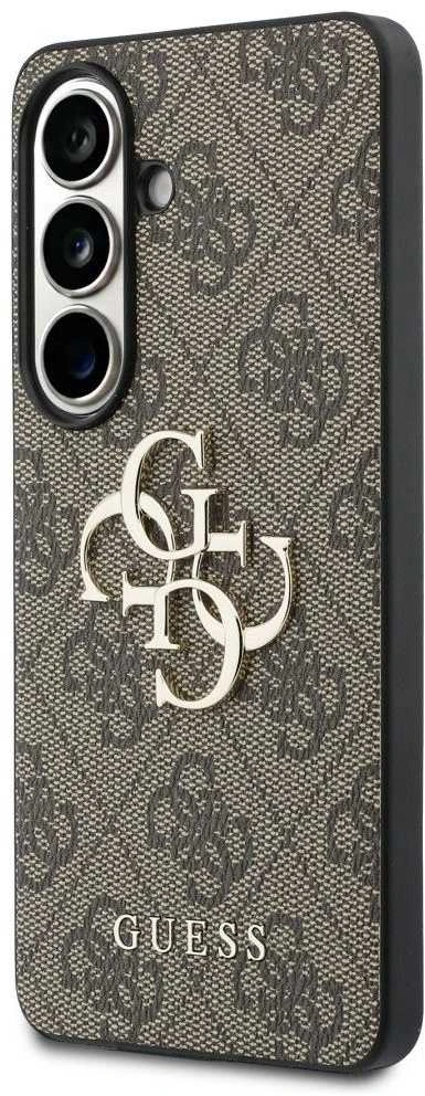Guess PU 4G Metal Logo dėklas skirtas Samsung Galaxy S26+ rudos spalvos