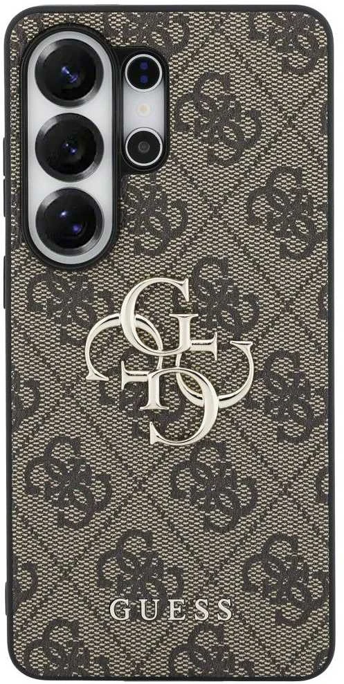 Guess PU 4G Metal Logo dėklas skirtas Samsung Galaxy S26 Ultra rudos spalvos