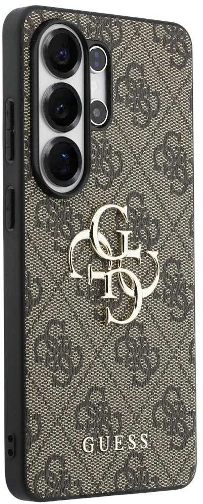 Guess PU 4G Metal Logo dėklas skirtas Samsung Galaxy S26 Ultra rudos spalvos