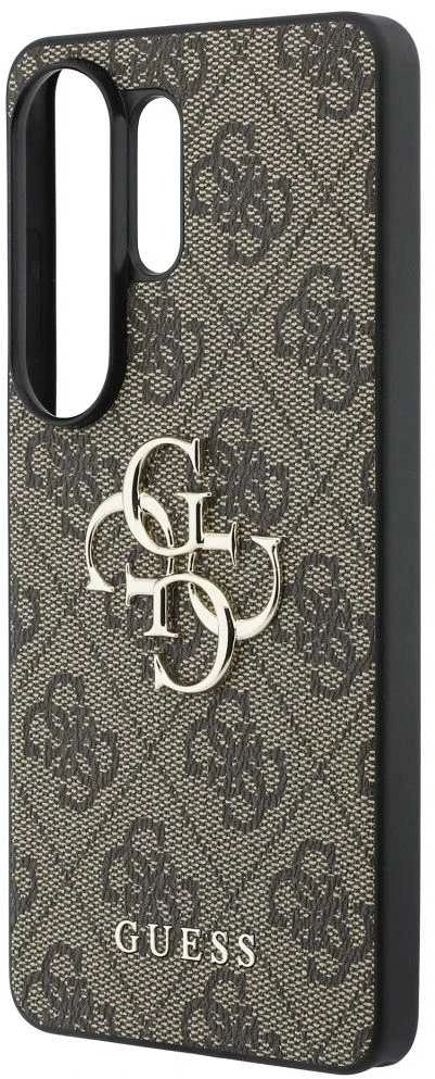 Guess PU 4G Metal Logo dėklas skirtas Samsung Galaxy S26 Ultra rudos spalvos
