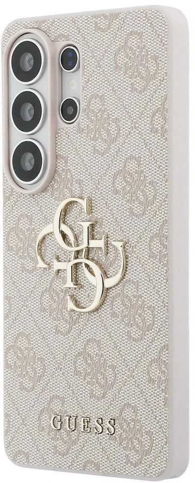Guess PU 4G Metal Logo dėklas skirtas Samsung Galaxy S26 Ultra rožinės spalvos