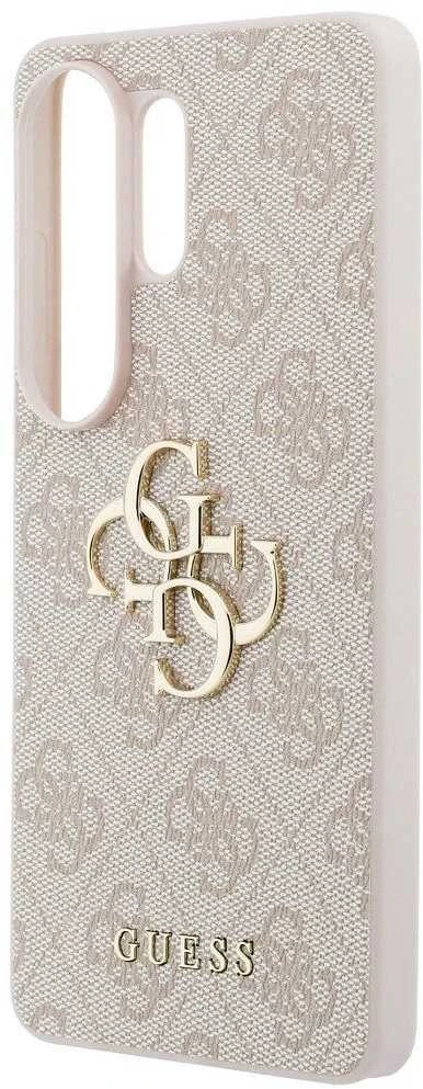 Guess PU 4G Metal Logo dėklas skirtas Samsung Galaxy S26 Ultra rožinės spalvos