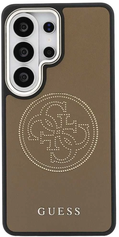 Guess PU Perforated 4G Logo Magnetic dėklas skirtas Samsung Galaxy S26 Ultra rudos spalvos