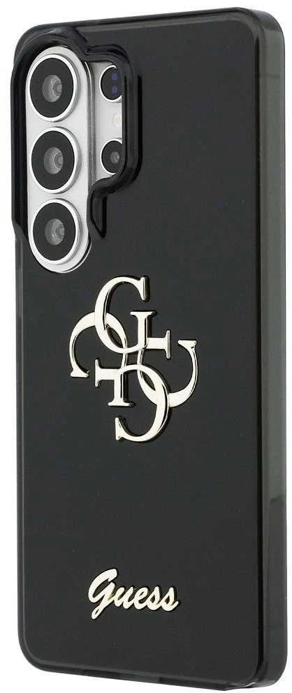 Guess IML 4G Script Metal Logo dėklas skirtas Samsung Galaxy 26 Ultra juodos spalvos