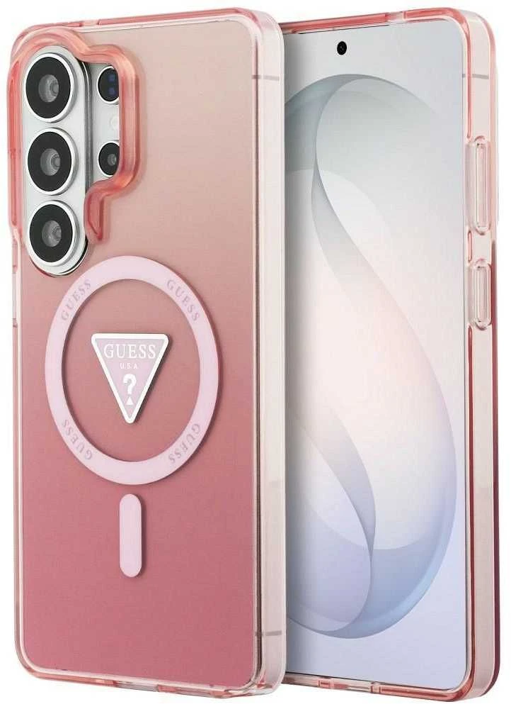 Dėklas Guess IML Gradient Triangle MagSafe Samsung Galaxy S26 Ultra rožinės spalvos