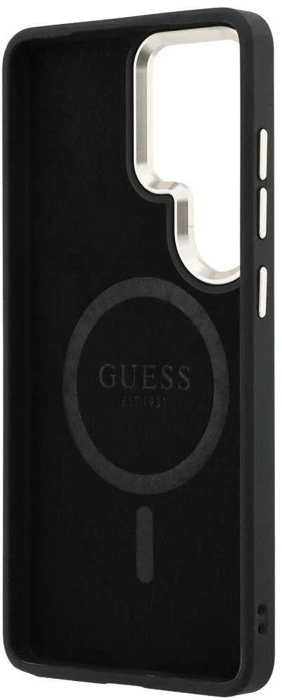 Guess PU Leather 4G Gold Frame Magnetic dėklas skirtas Samsung Galaxy S26 Ultra juodos spalvos