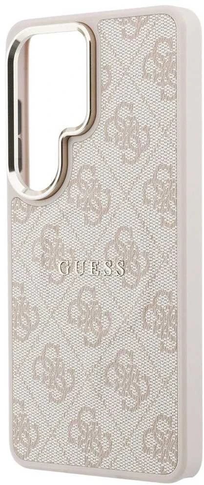 Guess PU Leather 4G Gold Frame Magnetic dėklas skirtas Samsung Galaxy S26 Ultra rožinės spalvos
