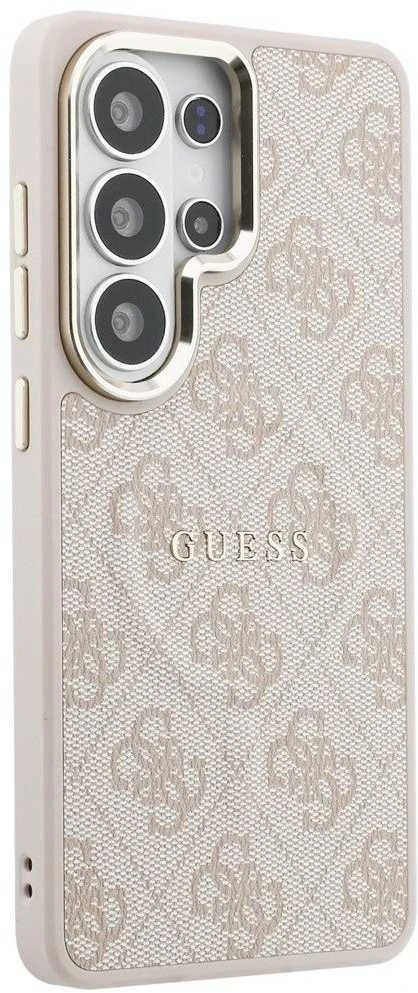 Guess PU Leather 4G Gold Frame Magnetic dėklas skirtas Samsung Galaxy S26 Ultra rožinės spalvos