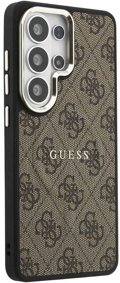 Guess PU Leather 4G Gold Frame Magnetic dėklas skirtas Samsung Galaxy S26 Ultra rudos spalvos