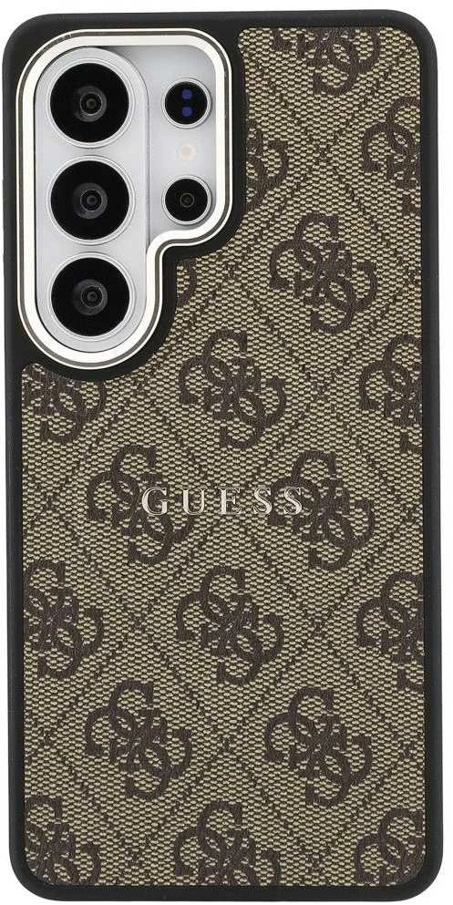 Guess PU Leather 4G Gold Frame Magnetic dėklas skirtas Samsung Galaxy S26 Ultra rudos spalvos