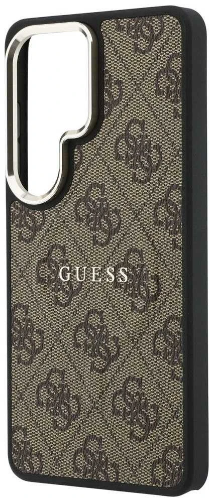 Guess PU Leather 4G Gold Frame Magnetic dėklas skirtas Samsung Galaxy S26 Ultra rudos spalvos