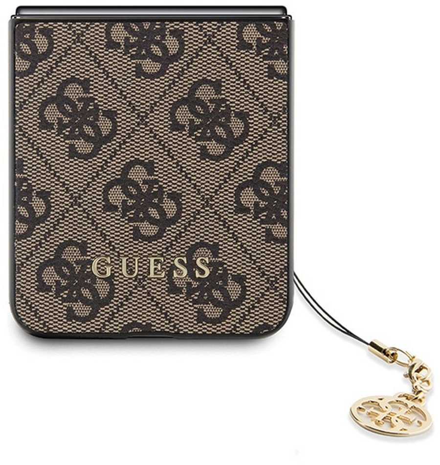 Samsung Galaxy Z Flip 5 Guess Dėklas 4G Charms Collection (GUHCZF5GF4GBR) rudos spalvos