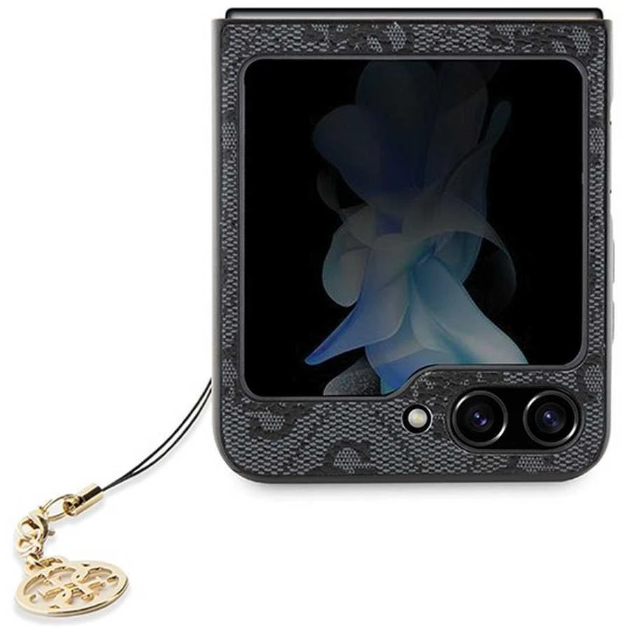 Samsung Galaxy Z Flip 5 Guess Dėklas 4G Charms Collection (GUHCZF5GF4GGR) pilkos spalvos
