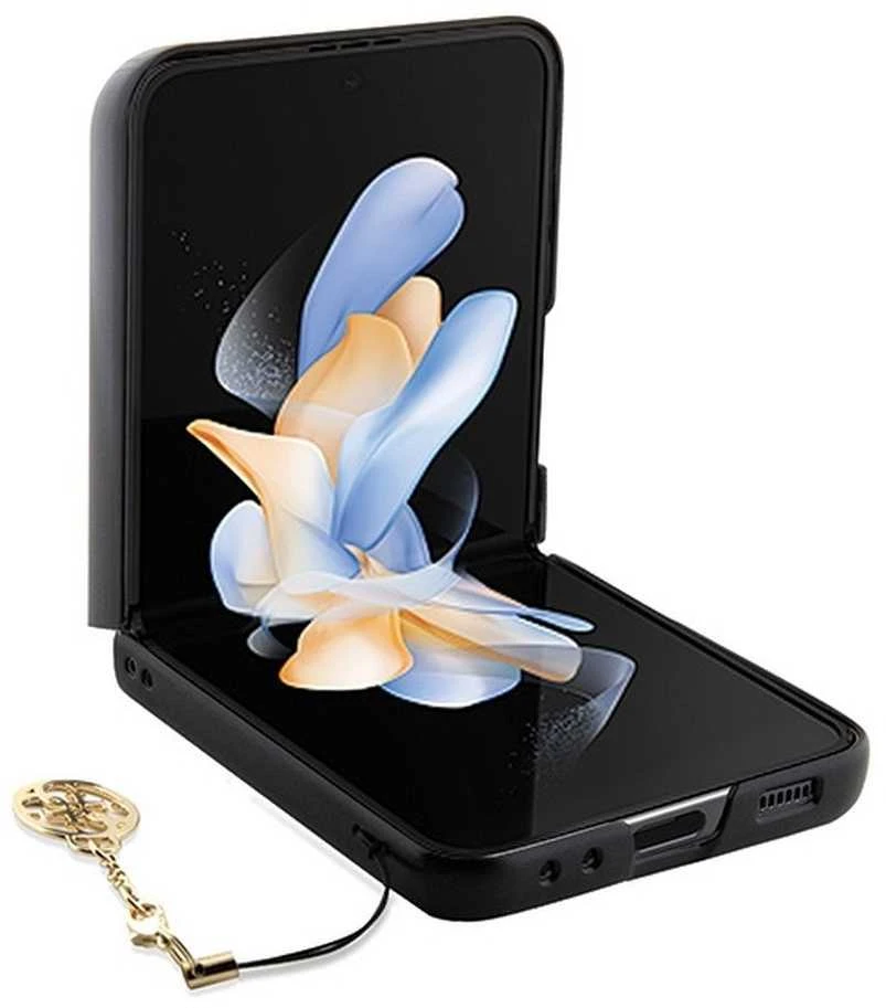 Samsung Galaxy Z Flip 5 Guess Dėklas 4G Charms Collection (GUHCZF5GF4GGR) pilkos spalvos