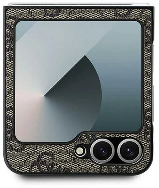 Guess PU 4G Metal Logo Samsung Galaxy Z Flip6 dėklas telefonui rudos spalvos