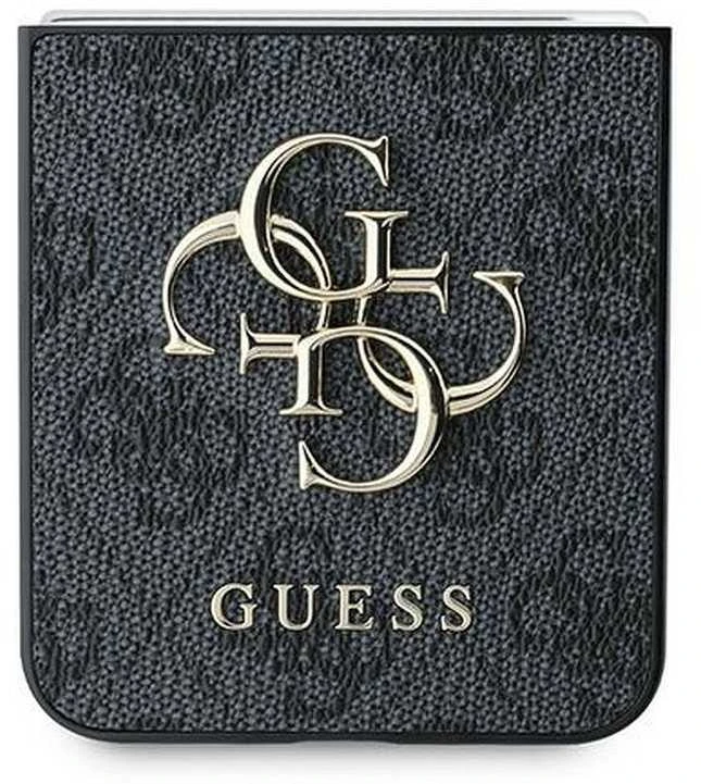 Guess PU 4G Metal Logo Samsung Galaxy Z Flip6 dėklas telefonui pilkos spalvos