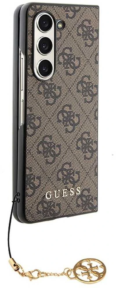 Guess GUHCZFD5GF4GBR F946 Z Fold5 rudos spalvos kietas dėklas 4G Charms Collection