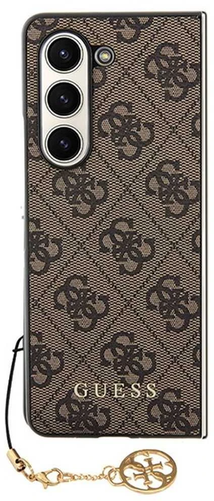 Guess GUHCZFD5GF4GBR F946 Z Fold5 rudos spalvos kietas dėklas 4G Charms Collection