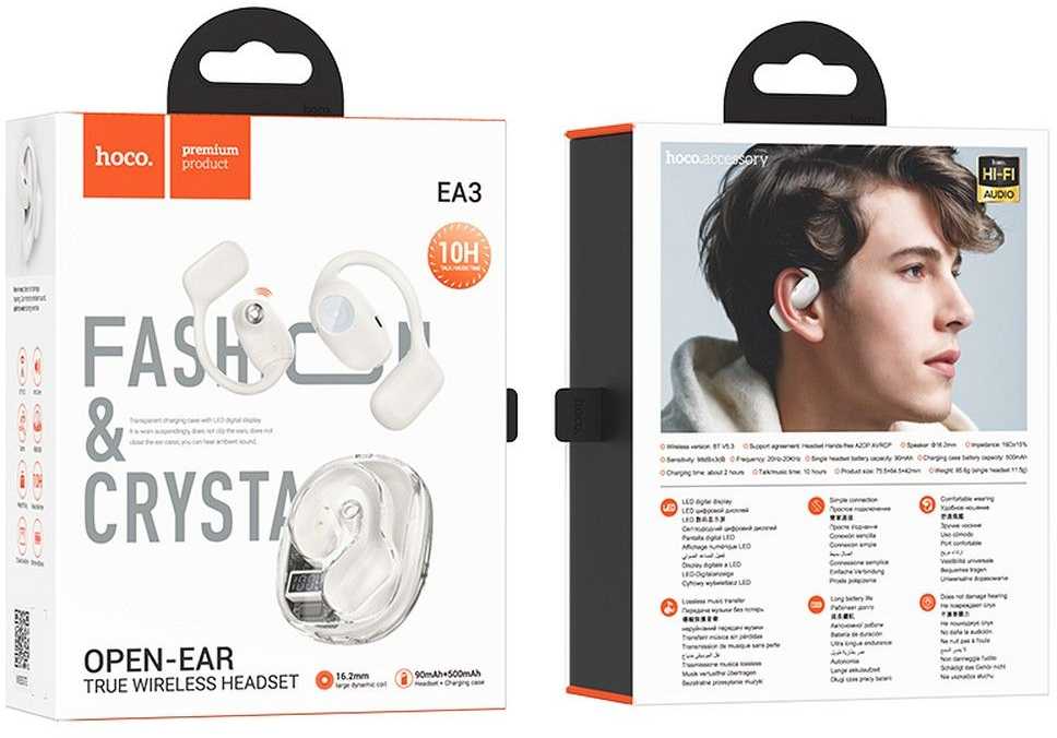HOCO belaidės ausinės bluetooth TWS EA3 milky baltas