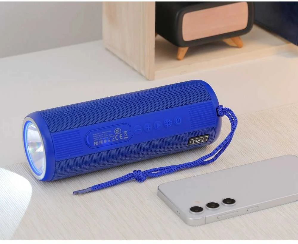HOCO bluetooth / wireless speaker + flashlight Bora sports HC1 mėlynas