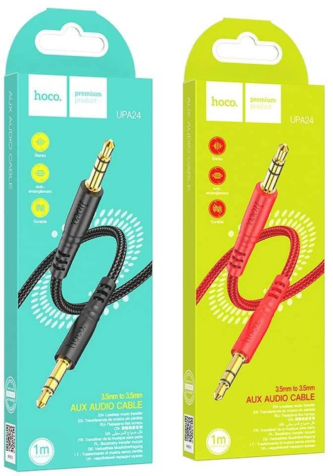 Audio adapteris Hoco UPA24 3,5mm į 3,5mm (p-p) juodas