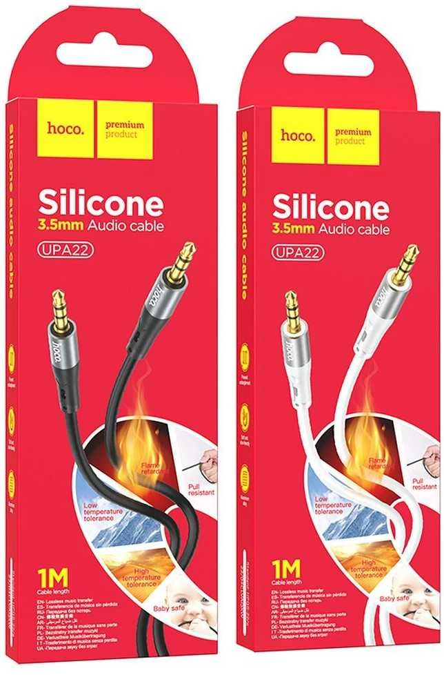 Kabelis AUX lizdas 3,5 mm į 3,5 mm lizdą Hoco 1 m UPA22 juodas