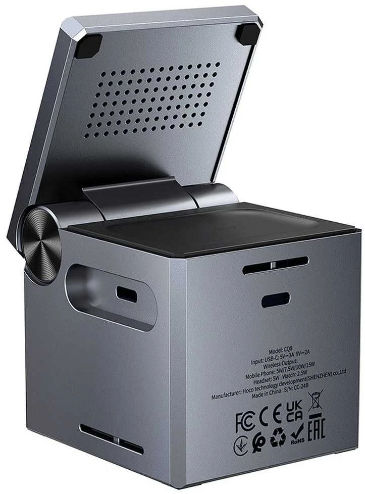 Belaidis įkroviklis Hoco 3in1 (CQ8) (MagSafe) (Phone; Pods; Watch) 15W juodas