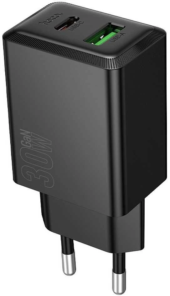 Telefono įkroviklis Hoco USB A + USB C QC3.0 PD AFC 3A 30W N71 juodas
