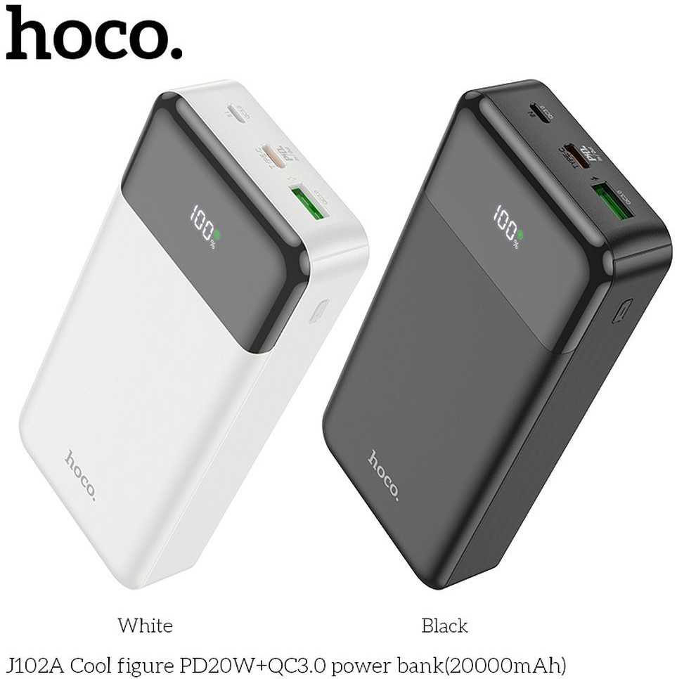 Išorinė baterija Power Bank Hoco J102A PD20W+QC3.0 20000mAh juodas