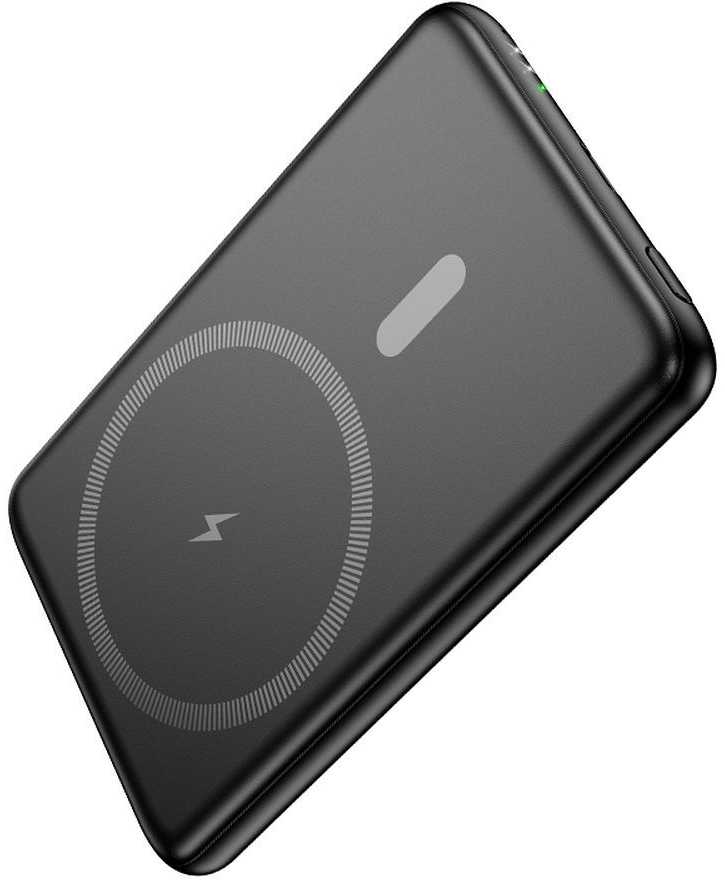 Išorinė baterija, suderinama su „MagSafe Hoco 5000 mAh QC PD 2A 20W“, itin plona, J140A, juoda