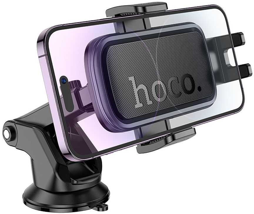 Gravity car phone holder Hoco dashboard H81 juodas and pilka