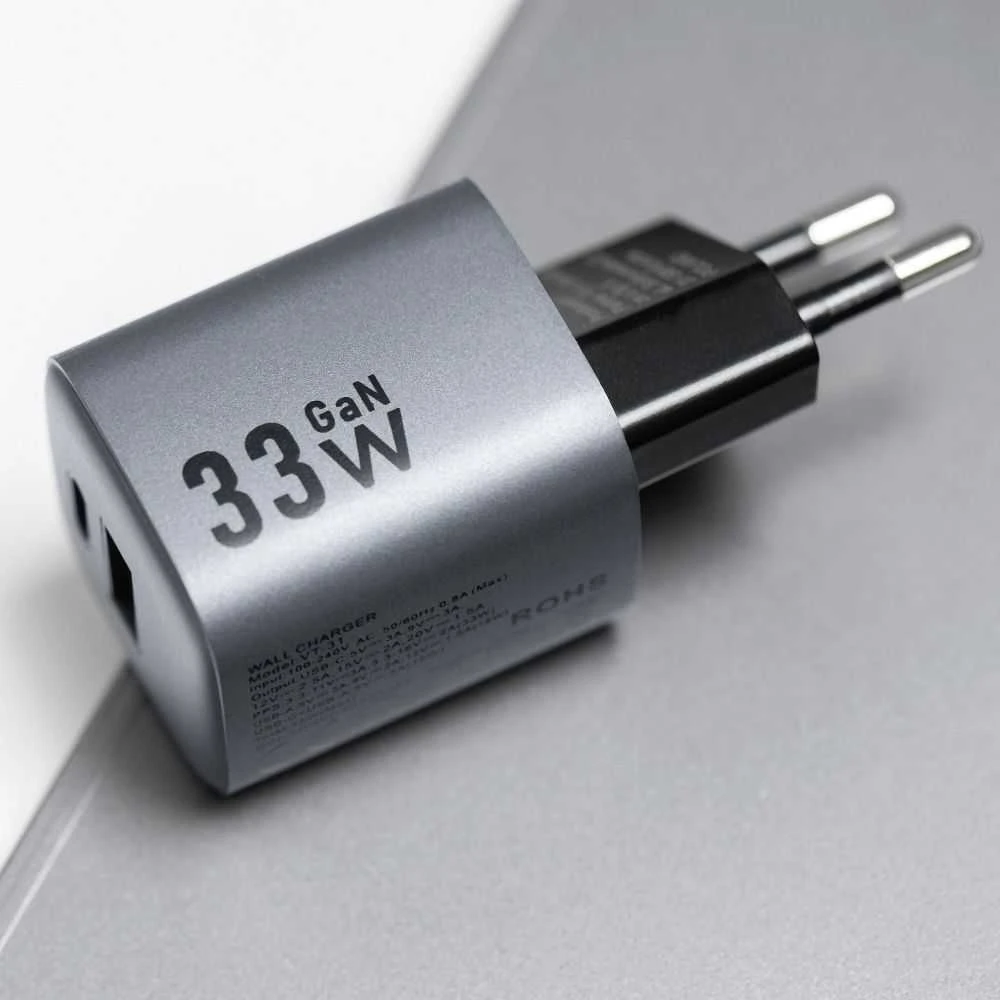 Įkroviklis Forcell F-Energy (1xUSB-C;1xUSB 3A 33W) juodas