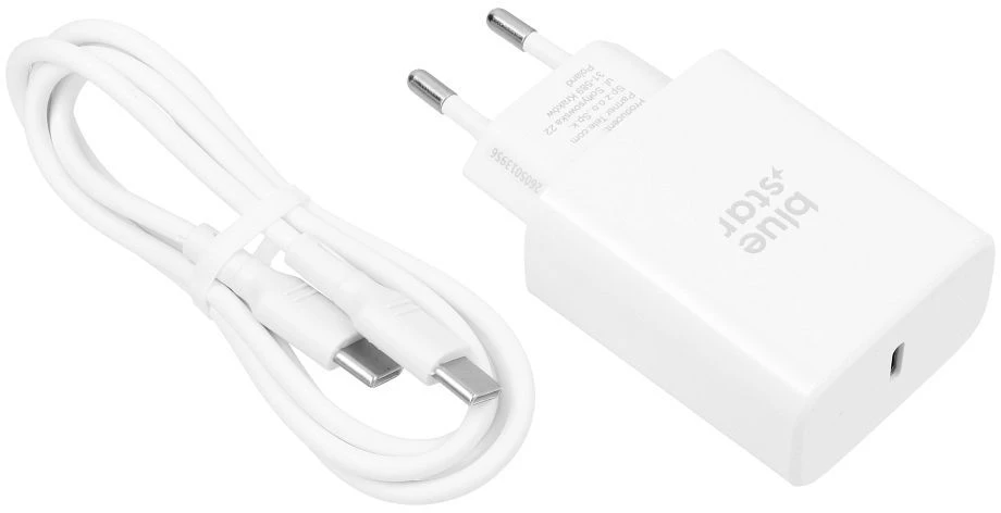 BlueStar Phone charger Blue Star USB C QC4.0 PD 3A 35W + cable USB C to USB C TFB-TC-25WPD baltas