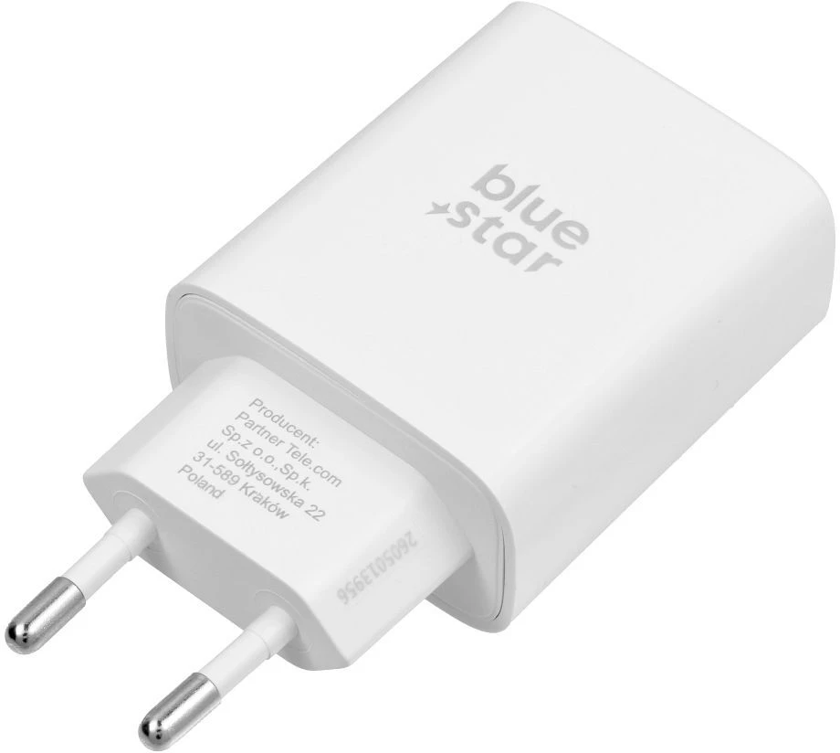 BlueStar Phone charger Blue Star USB C QC4.0 PD 3A 35W + cable USB C to USB C TFB-TC-25WPD baltas