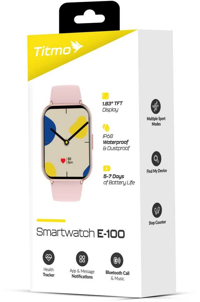 Išmanusis laikrodis TITMO E-100 (TFT, bluetooth call) pink