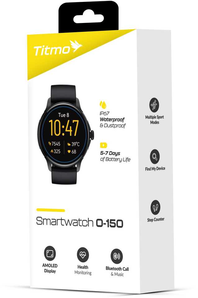 Išmanusis laikrodis TITMO O-150 (AMOLED, bluetooth call) juodas