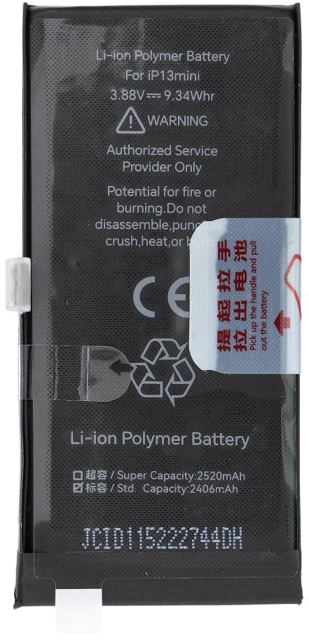 Phoneparts JCID baterija, skirta „iPhone 13 Mini“ (standartinė talpa)